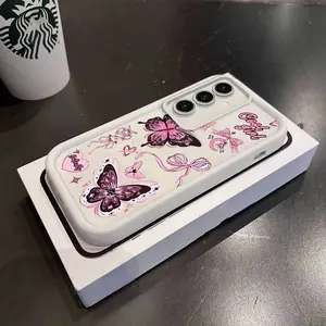 1 Piece Butterflies and ribbons For Samsung A15 5G Shockproof Silicone Design Ideal For Entertainment A15 5G