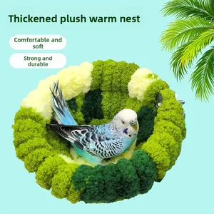 New Hanging Thickened Warm Cotton Bird Nest Cold Resistant Plush Sleeping House Insulated Nest for Munia Budgie Peony Parrot Small Pets