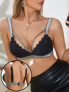 Women's Wireless Comfortable Strap Bra, Knit, No Underwire, Soft Full Coverage, Hand Wash Only, Non-Padded Everyday Wear
