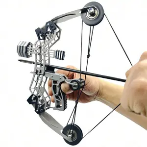 Stainless Steel Mini Compound Bow,Archery Target Shooting, Outdoor Sports Equipment,Bow And Arrow,Sports Archery Equipment,Entertainment And Fun Gift,