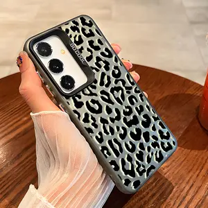 Leopard Pattern Phone Case with Hard Back & Soft Edge Drop Protection Cover for SAMSUNG Galaxy S21 S22 S23 S24 S25 S26 Plus S22Ultra S23Ultra S24Ultra S23FE S25ultra S26ultra Girl