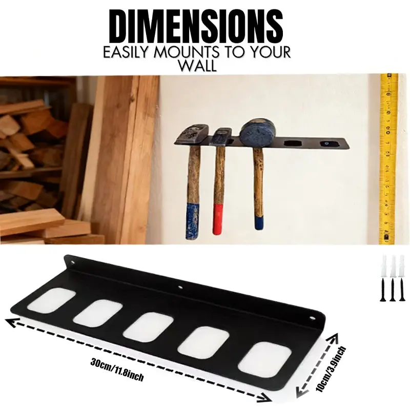 Hammer Frame Wall Mounted Tool Storage Rack, Tool Holders, Garage Tool Organizer, Hammer Display Stand, Durable Steel Construction, Ideal for Home, Garage Workshop