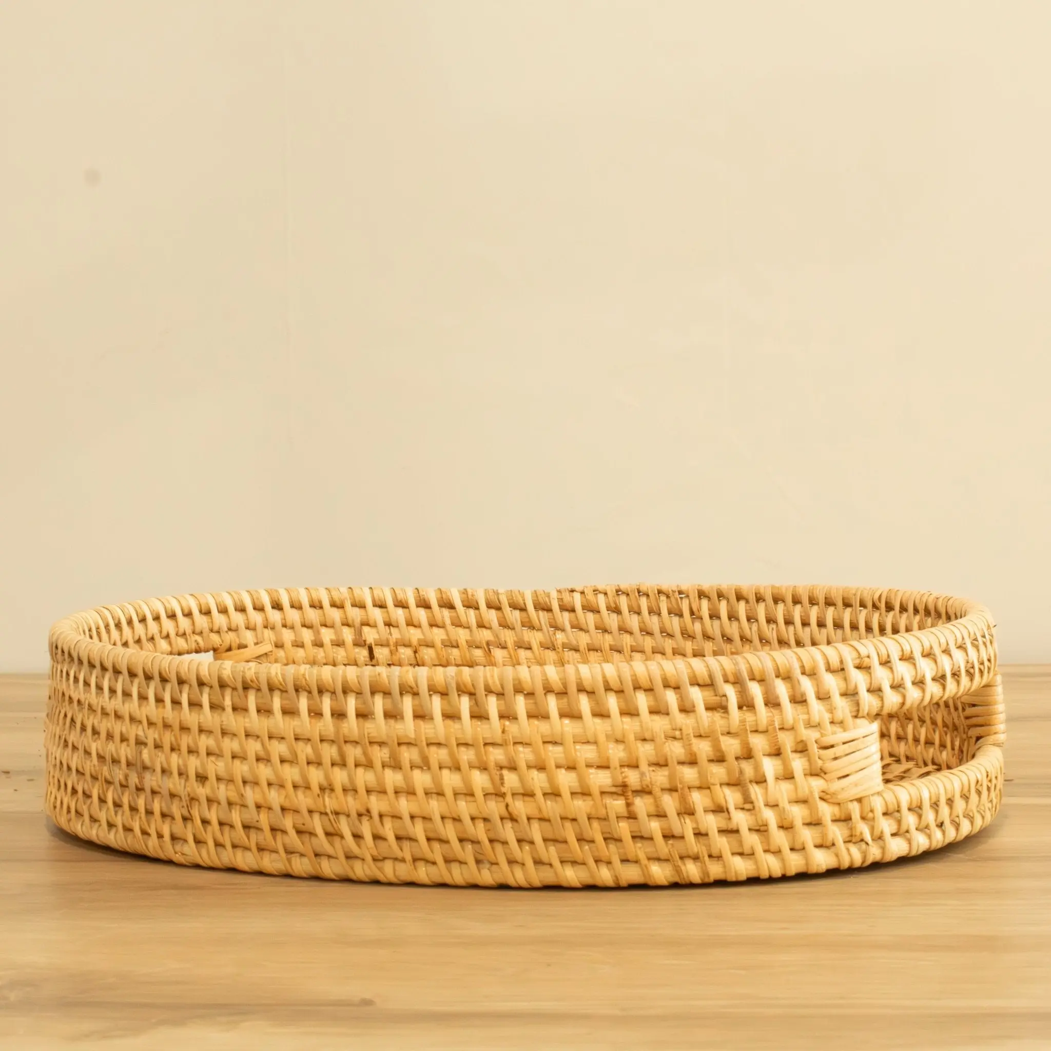Rattan Oval Tray w/ Handles- Small