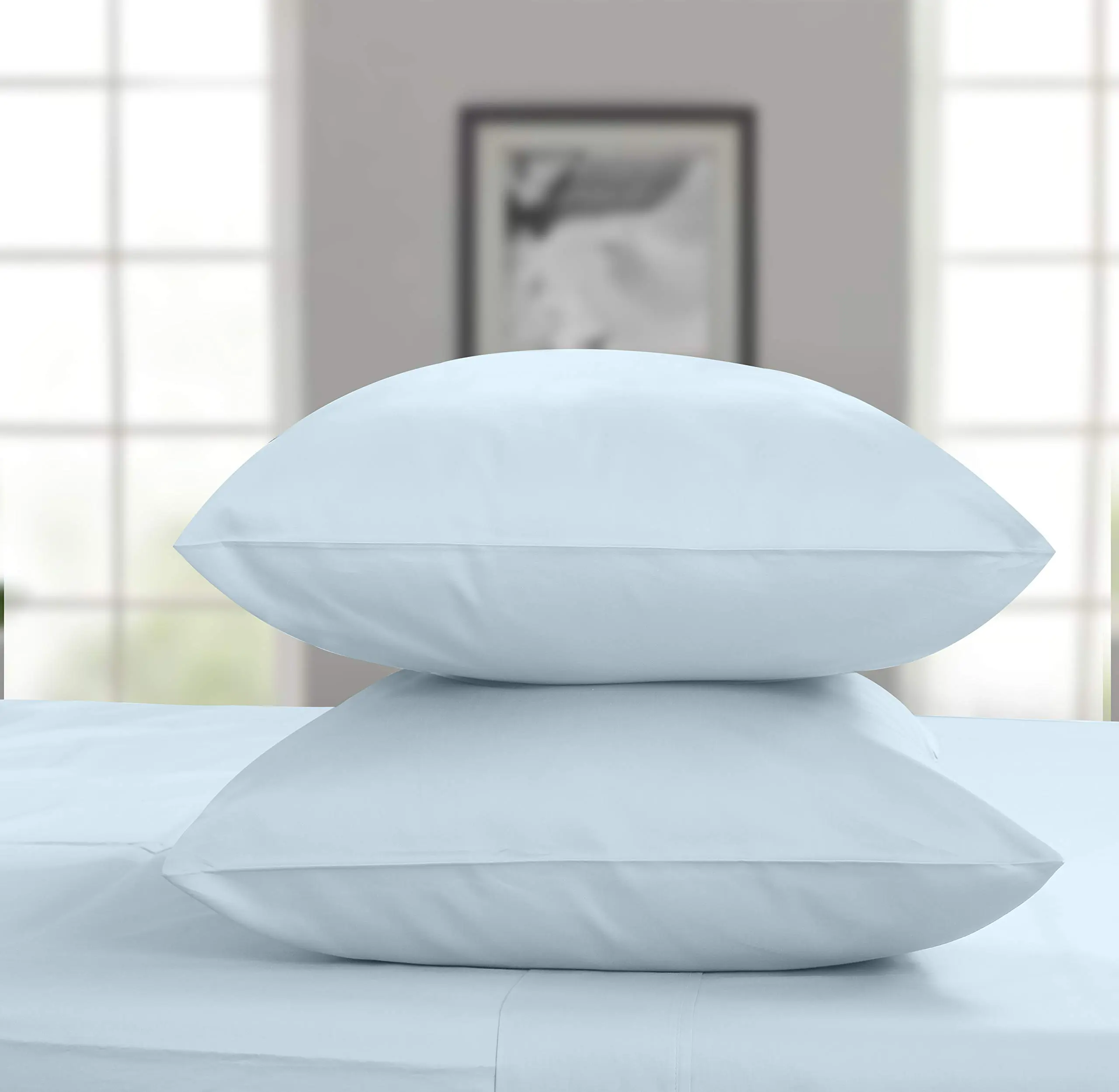 Threadmill Home Linen GOTS Certified Organic Cotton Pillow Cases 2-Piece Set, 300 Thread Count, Soft Breathable Durable Cooling Sleep Bedding, Machine Wash for Home & Hotel Use