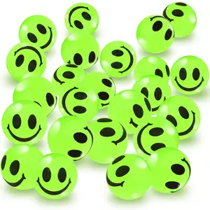 ArtCreativity Glow in the Dark Smile Face Bouncy Balls Pack of 36 - High Bounce, Safe & Non-Toxic Party Favors