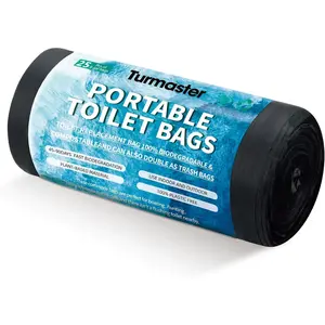 25/50 / 75 Pcs Portable Camping Toilet Bags,5 Gallon Compostable Toilet Replacement Bags for camping toilet, portable potty bags for Outdoor Camping