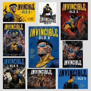 [NoFrame] Cool Invincible Old X New Suit Anime Wall Art Modern Decor for Teen Boys Room