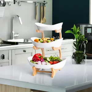 3 Tier Ceramic Fruit Plate Fruit Bowl Set