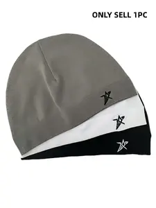 New Embroidered Star Print Baker Boy Hat, Unisex Sports Outdoor Ready Running Cap, Cycling Cap, Breathable Elastic Material, Fashion Casual Style