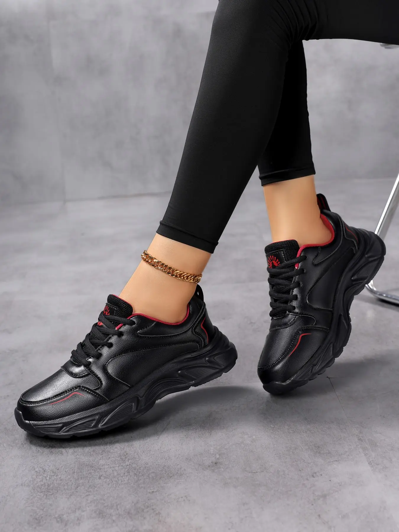 Women's Waterproof Anti-Odor PU Leather Sneakers, Lightweight Running Shoes, Running Athletic Shoes, Shock Absorption, Non-Slip Sole, Casual Fitness Trainers, Workout Sneakers, Sport Shoes