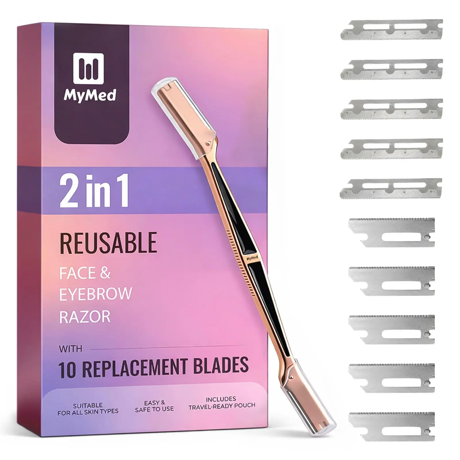 2-in-1 Dermaplane Razor for Women Face Razors for Women, Eye Brow Razors & Face Shaver for Women