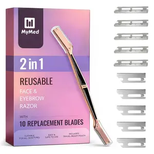 2-in-1 Dermaplane Razor for Women Face Razors for Women, Eye Brow Razors & Face Shaver for Women