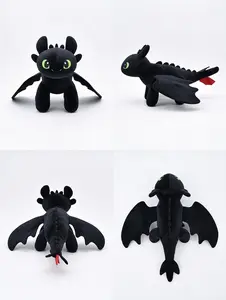 14inch Flying Dragon Car Roof Plush Toy with Flapping Wings That Actually Move While Driving — 3M Adhesive No Damage to Car Paint — Black Night Fury & White Light Fury Available — The Ultimate Head-Turning Car Accessory