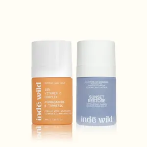 AM + PM Serum Daily Duo - Sunrise Glow & Sunset Restore - Retinol, Turmeric, Vitamin C - Sensitive Skin Repair - Radiance Boosters