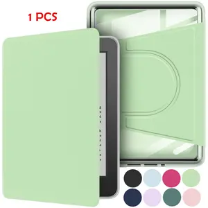 360 Degree Rotating Acrylic Magnetic Bracket Case for Kindle 2024 2022 11th Generation 6Inch Model No. RS23CV C2V2L3 Pouch 6'' Accessories Detachable Protective Adjustable Stand Cover Clear Back with Auto Sleep/Wake