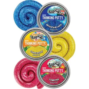 Putty Mini Tins Summer Sparkle Gift Set Featuring Mountain Lake, Campfire and Sandcastle - 3 Pack (13.3g Each)