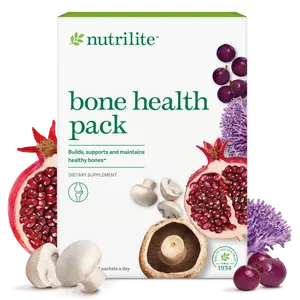 Nutrilite Bone Health Pack 60 Packets 30 A.M. & 30 P.M. Plant Nutrients with Calcium Magnesium Vitamin D for Daily Bone Support Plant Based Dietary Supplement - Healthcare
