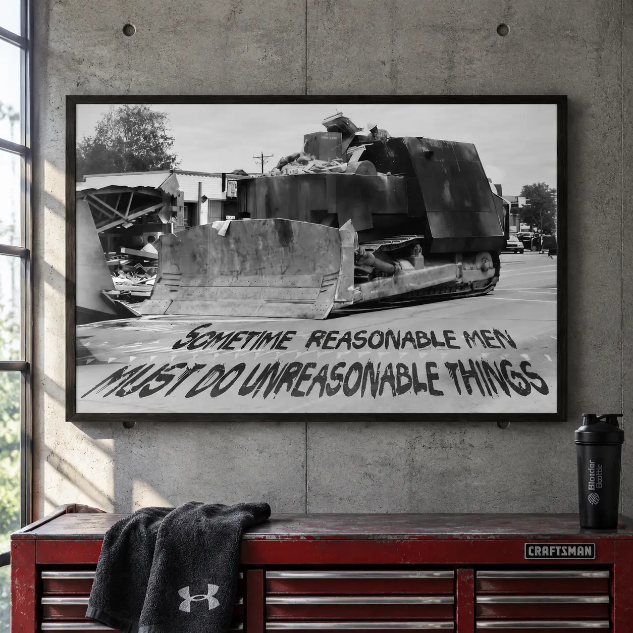 "Sometime Reasonable Men Must Do Unreasonable Things" Funny Quotes Meme-Style Print Poster, Home Decor Wall Decoration for Boys Dorm Man Cave, Room, Metal/Wood