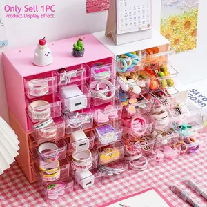 Clear Desktop Jewelry Storage Box, Plastic Storage Bins, Stylish Organizer, 3 Layer 9 Grid Drawer Jewelry Organizer, Home Organizer for Jewelry, Hair Accessories, Makeup, Durable Plastic Organizers