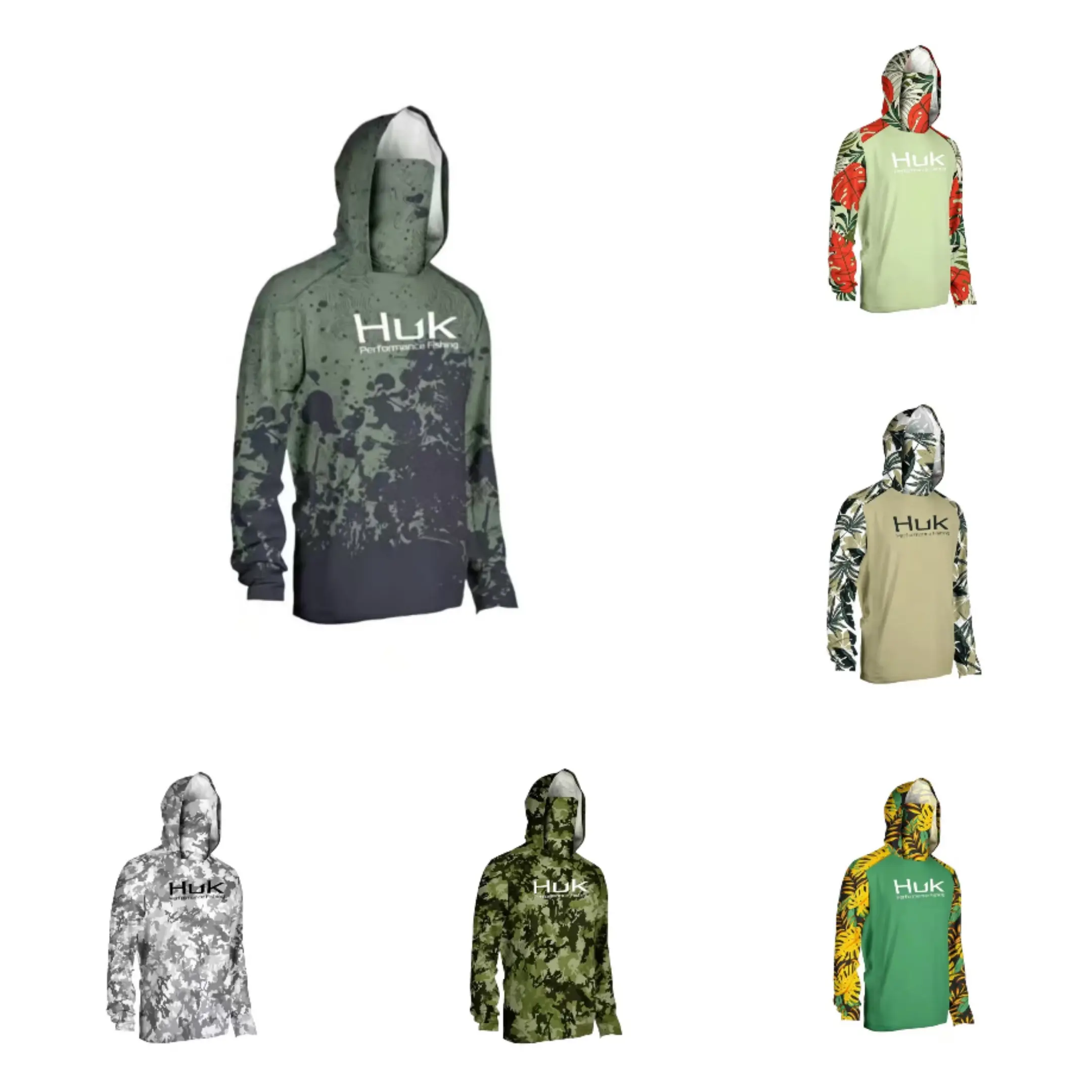 Promo6-piece UPF 50+Sunscreen Hoodie Long Sleeve Hoodie with Face Mask Lightweight Sportswear Top Suitable for Hiking Fishing Sports Fashion Hoodie Long Sleeve Sportswear Outdoor Clothing