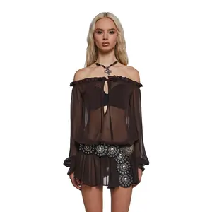 Billowing Winds Boho Dress - Brown