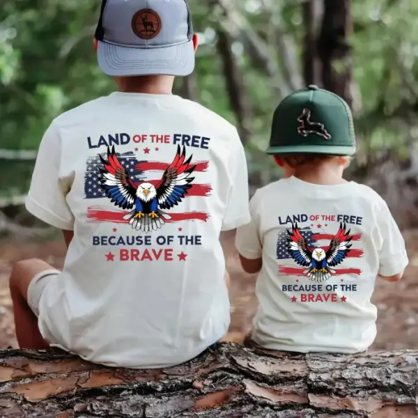 Youth and adult Youth America Land Of The Free Because Of The Brave T-Shirt, 4th of July Tee, Patriotic Sweatshirt, Independence Day T-Shirt, American Flag Eagle,toddler youth shirt, kids clothing, summer shirt, Family shirt, festival outfit