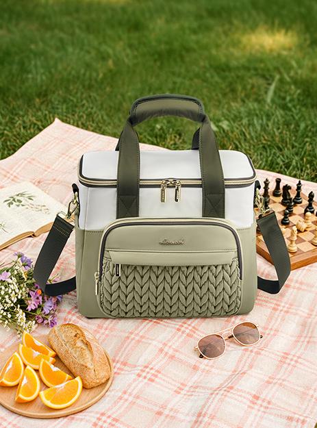 LOVEVOOK Lunch Bag Women, Insulated Wide Opening Adult Lunch Box for Women Work with Cup Holder, Large Lunch Cooler Tote Bag with Utensils Pocket for Office Campus Picnic Beach Mom Nurse Family