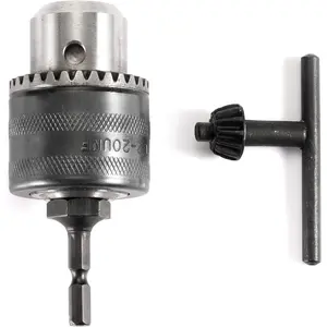 1/2"(13mm) Drill Chuck with 1/4" Quick Change Hex Drive and Wrench to Drill