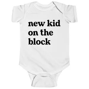 New Kid On The Block Onesie - Retro Announcement Bodysuit - Cute Baby Onesie