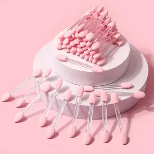 Double-ended Nail Art Brush with Transparent Handles, 50pcs Nail Art Sponge Brushes, Professional Tool for Women & Girls, Nail Art Tools