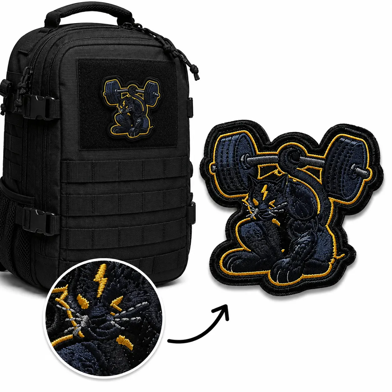 Polyester Black Panther Embroidered Tactical Morale Patch with Hook-and-Loop Velcro - High-Density Stitching, Durable Merrowed Border - For Fitness Enthusiasts, MOLLE Backpacks, Range Bags, Tactical Vests