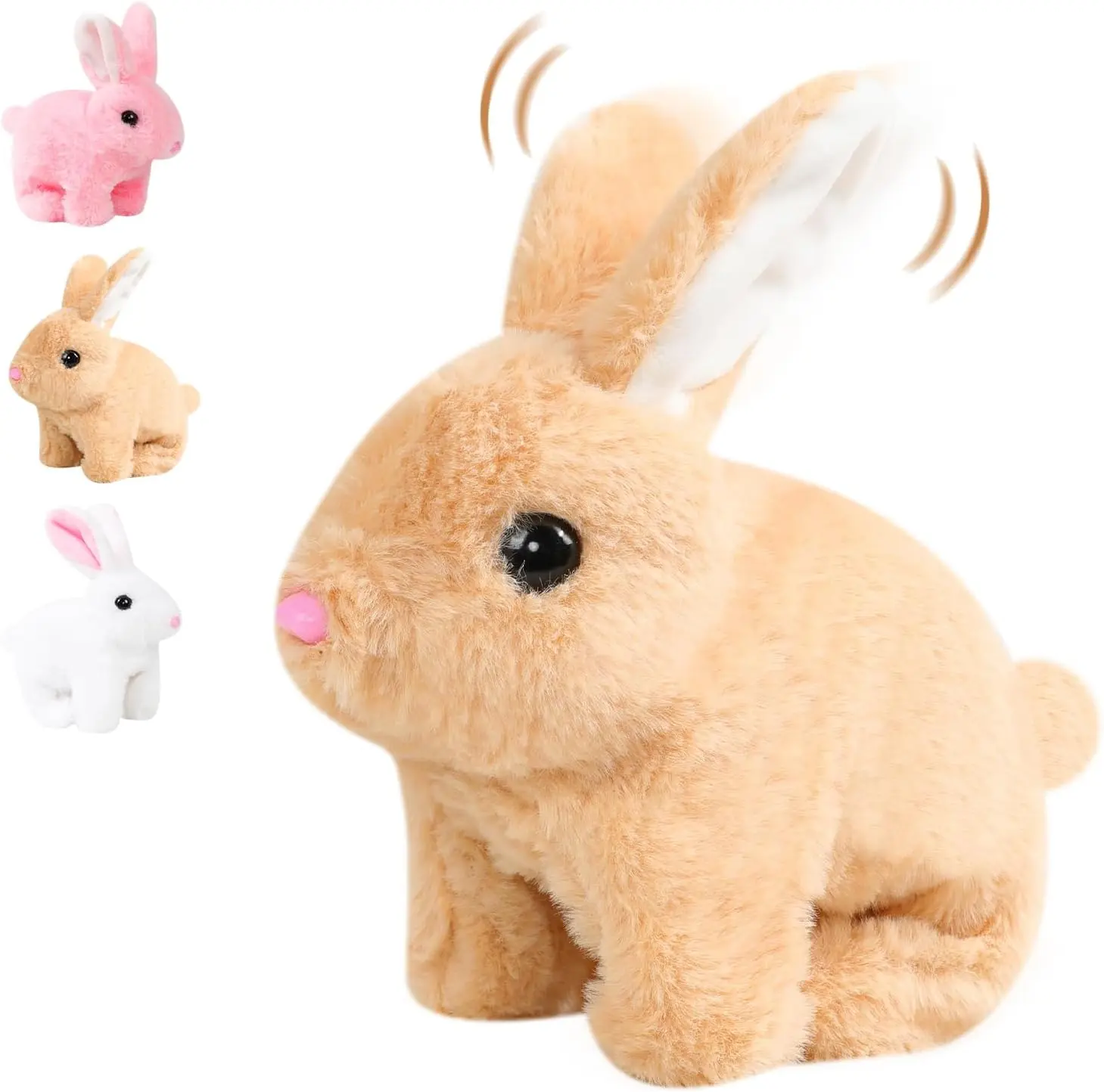 Interactive Jumping Twitching Rabbit Toy Bunby Realistic Bunny Toy - Interactive Jumping Bunny With Moving Ears For Kids (Brown) Interactive Jumping Twitching Rabbit Toy Bunby Realistic Bunny Toy - Interactive Jumping Bunny With Moving Ears For Kids (Brown)