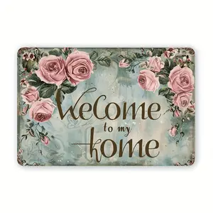 Welcome to My Home" Vintage Metal Tin Sign - 12x8 Inch Hanging Wall Art for Indoor/Outdoor Decor, Perfect for Home, Restaurant, Bar, Cafe, Garage, Tin Wall Art Signs, Perfect for Room Decor