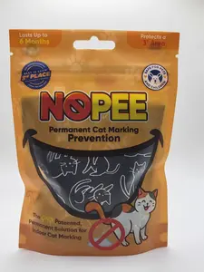NOPEE Cat Marking Prevention Product - Permanent Pee Deterrent for Indoor Use - Long Lasting 6-Month Pee Stopper Bag - No Sprays - Double Layer Cloth with Deodorizers - Pet & Child Safe - Black with Cats - Includes 1 Bag - Cleaner