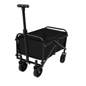 Foldable multifunctional handcart, adjustable handle, metal frame, heavy-duty foldable shopping cart