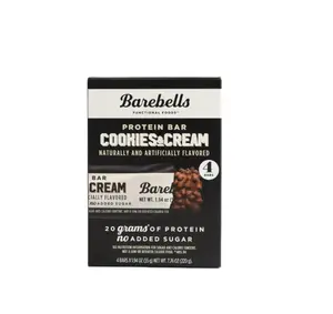 Barebells Protein Bars Cookies & Cream - 4 Count, 1.9oz Bars - Protein Snacks with 20g of High Protein