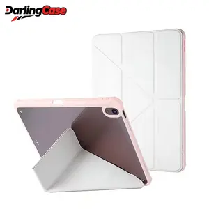 DarlingCase iPad Case with Pencil Holder Multi-Angle Stand Smart Cover with Auto Wake/Sleep Clear Transparent Back Shell for iPad Mini 4 5 6 7 Air 1 2 3 4 5 6 7 Pro 11 12.9 13 iPad 9.7 10.2 10.5 10.9 11th Gen 2025 Shockproof Protective Case