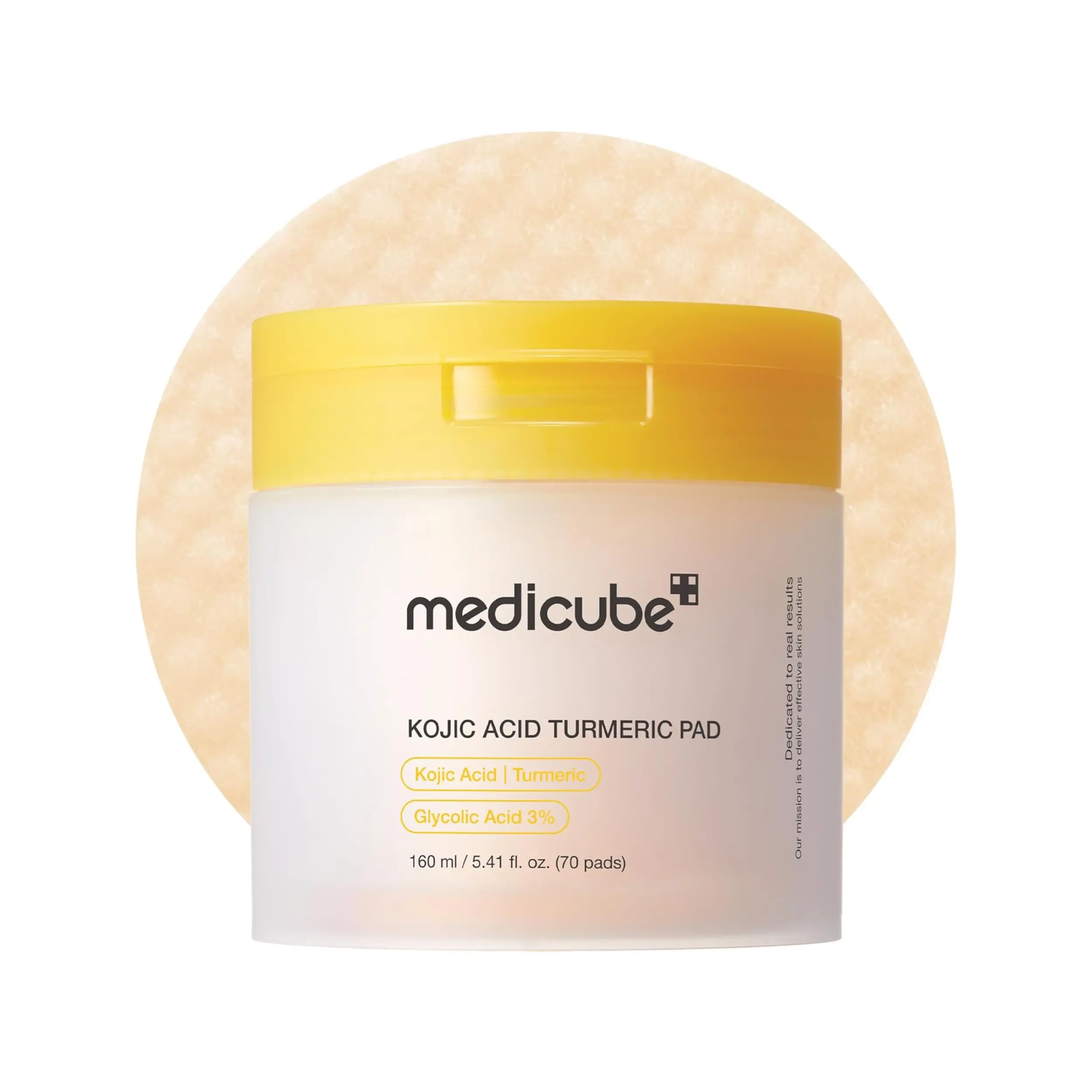 [Official Medicube Partner] Kojic Acid Turmeric Pad 70pcs - For Troubled Skin & Use After Spot Care, Soothing with Kojic Acid, Turmeric, Niacinamide, Glycolic Acid, Korean Skin Care, 70 Pads (1 Pack)