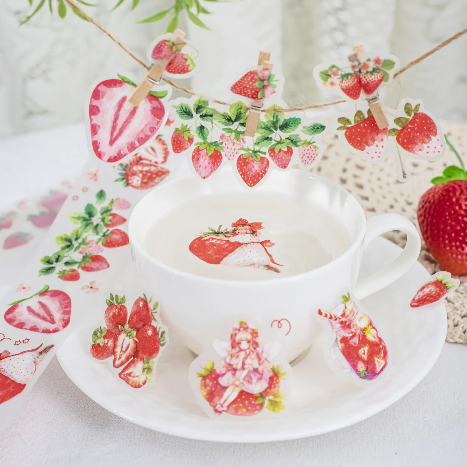 Sweet Fruit Scented Tape Roll, Pet Material, Sweet Fruit Series Stationery Decorative Tape for Scrapbooking & Journaling Supplies, Crafts, Adhesive Tape