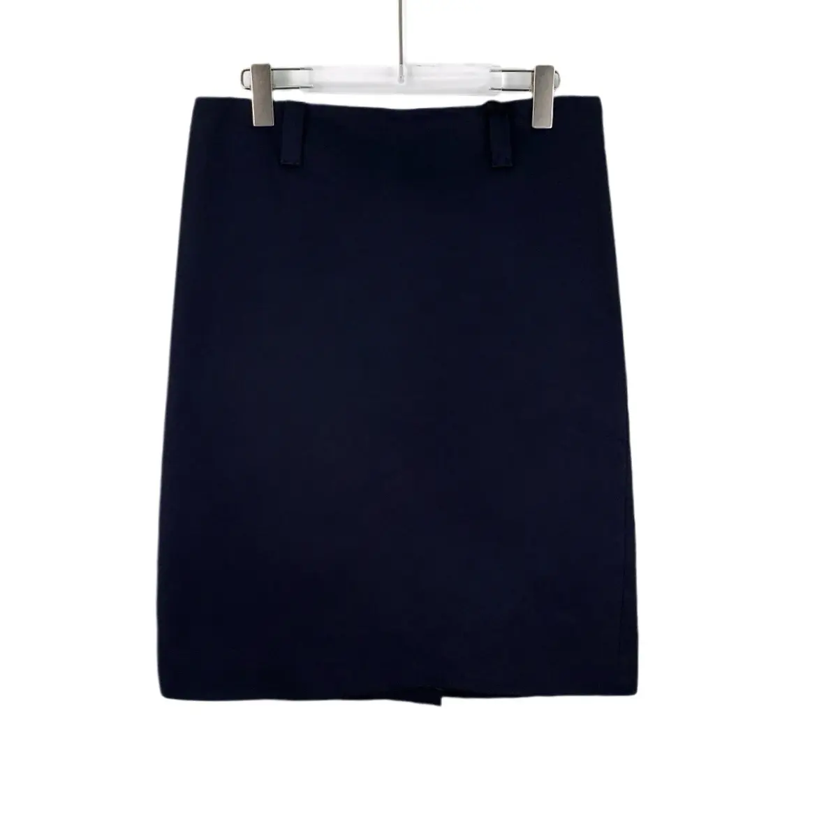 RDLT— Miu Miu Navy Logo Embroidered Cotton Skirt Size 38
