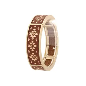 Aztec Pattern Metal Stretch Bracelet
