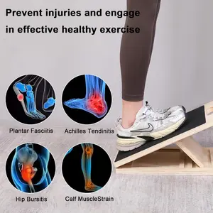 Household portable fitness balance board, Pilates calf stretcher,Wooden Incline Board for Stretching - Hamstring & Calf Muscle Stretcher for Home Workout, Plantar Fasciitis Relief & Flexibility Training