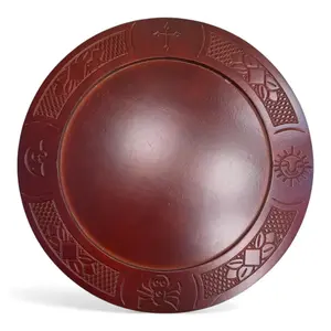 Tablero Ifa Divination Board de Madera | 18" Wooden Ifa Table for Babalawo, Opon de Ifa Tallado a Mano para Lecturas, Ritual Yoruba Orisha Divination Tray