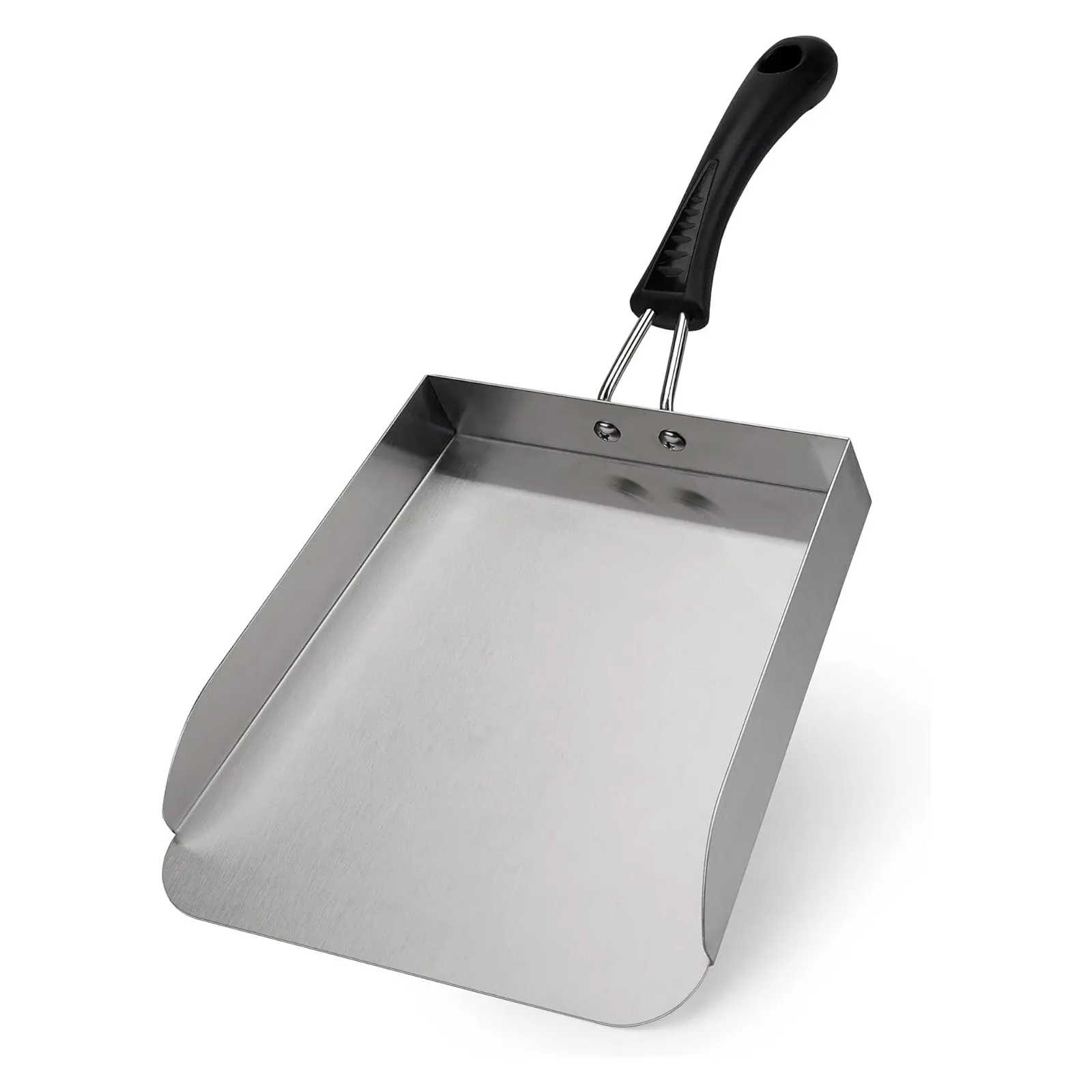 Large Griddle Scoop Spatula Food Mover for Rice, Veggies & More Stainless Steel, 7" Wide, Moves More Food at Once, Flat Top Grill Tool, Ideal for Stir Fry, Fried Rice & Teppanyaki
