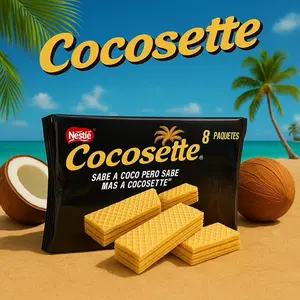 Nestlé Cocosette Coconut Cream Wafer Cookies – 12 Pack, 46g Each, Crispy Wafers with Creamy Coconut, Tropical Flavor, Perfect for Snacking