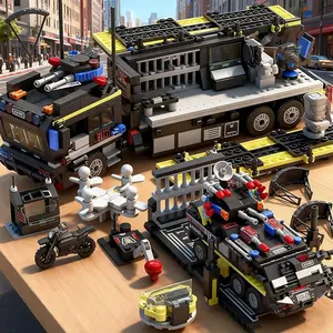 1103pcs Special Police Command Car Building Blocks, Building Sets, High Difficulty Adult Boy Toy Model, Desktop Creative Decoration, Halloween Christmas Gift