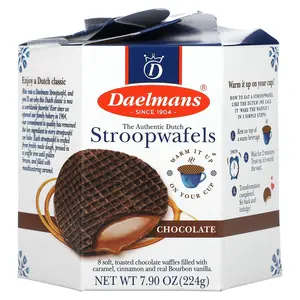 Daelmans Stroopwafels, Chocolate, 8 Waffles, 7.9 oz (224 g)
