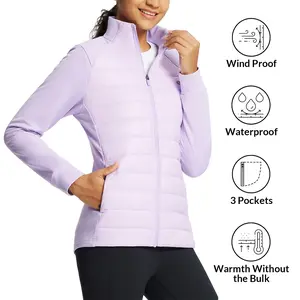 baleaf Women's Lightweight Puffer Warm Jacket Running Insulated Water Resistant Fall Jackets Winter Hiking Hybrid Puffer Coat Home Lounge