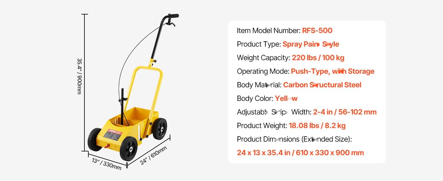 Striping Line Marking Machine With 4-Wheel Mobility, Heavy Duty Pavement And Road Marking Tool, Adjustable 2-4 Inch Width, 24 X 13 X 35.4 Inch Frame For Parking Lots, Roads, Stadiums And Sports Fields, Yellow Striping Line Marking Machine With 4-Wheel Mobility, Heavy Duty Pavement And Road Marking Tool, Adjustable 2-4 Inch Width, 24 X 13 X 35.4 Inch Frame For Parking Lots, Roads, Stadiums And Sports Fields, Yellow