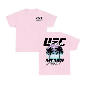 UFC 314 Miami Men's T-Shirt - Synthwave Retro Fight Night Graphic Tee Fashion Cotton, Full Sizes, For Men, For Women